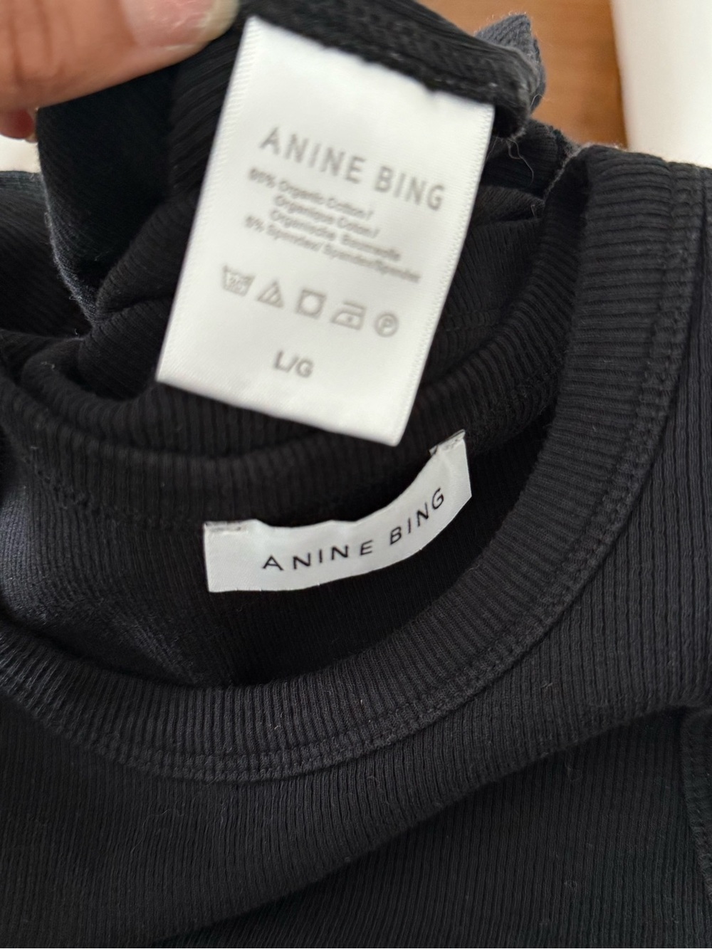 Anine Bing Black Ribbed Racerback Tank - Picture 4 of 5